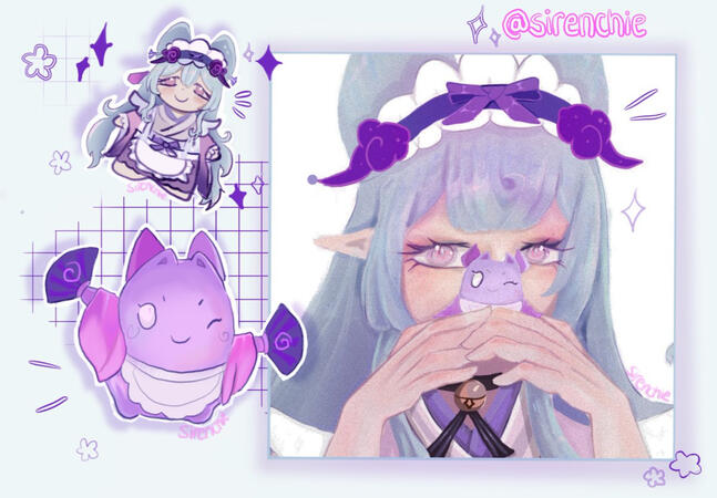 fully rendered headshot + chibi (x2)