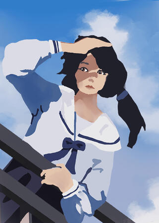 fully rendered halfbody (this artwork is a copy of an image reference)