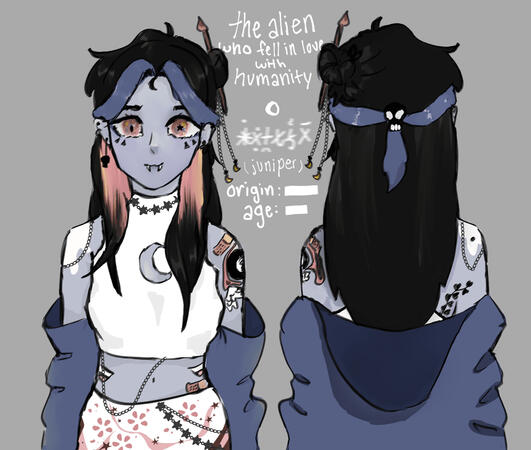 fully rendered ref sheet (halfbody x2)